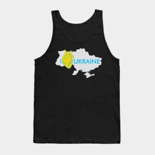 I love Ukraine, an anatomical heart in the colors of the flag. Tank Top